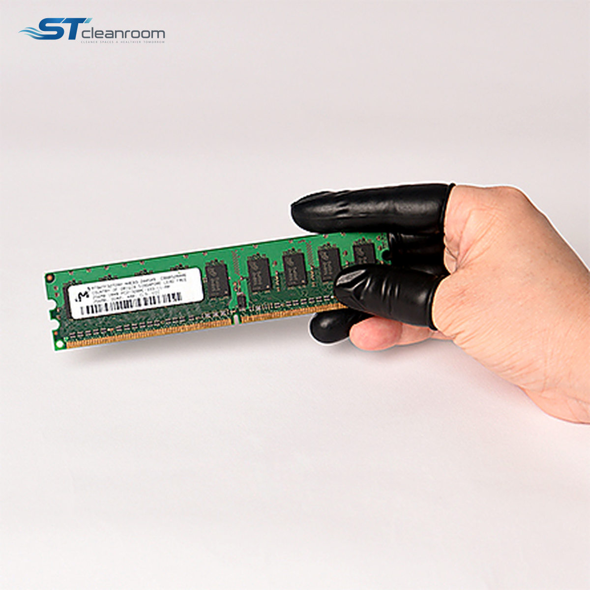 Black ESD Cleanroom Finger Cots — product view