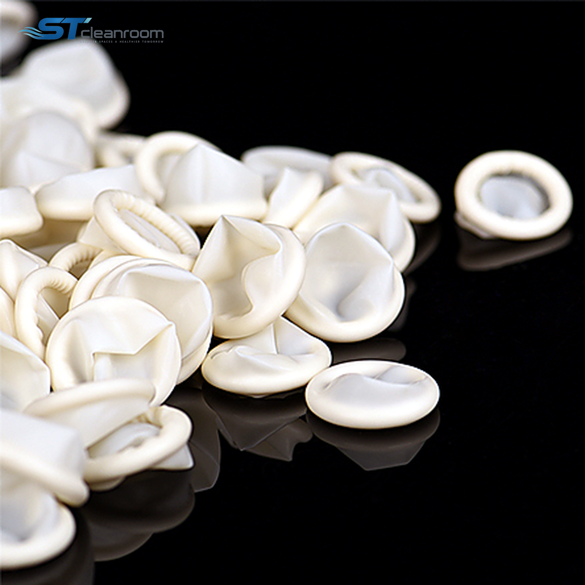 White Cleanroom Latex Finger Cots — product view
