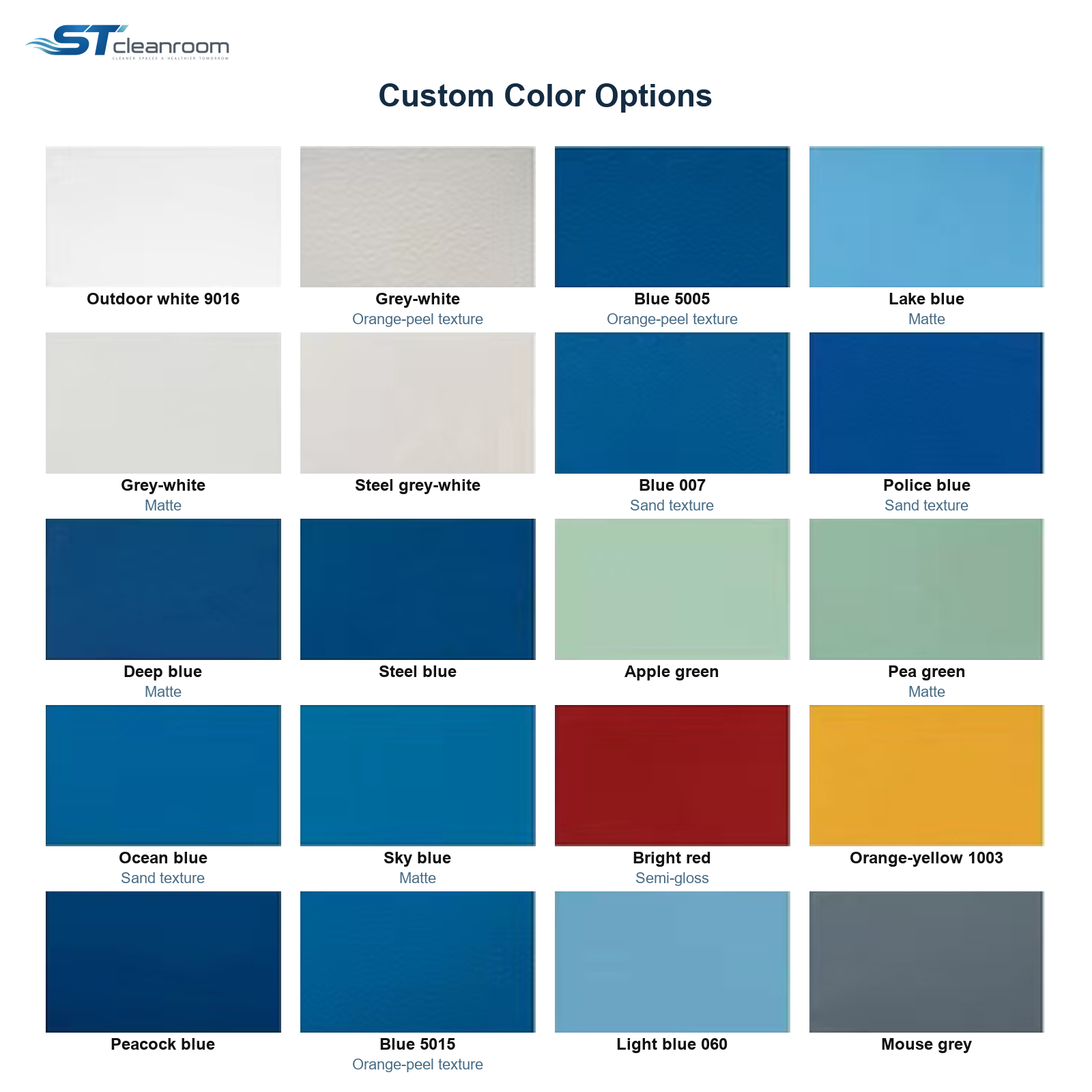 Cleanroom Steel Door — Custom color options