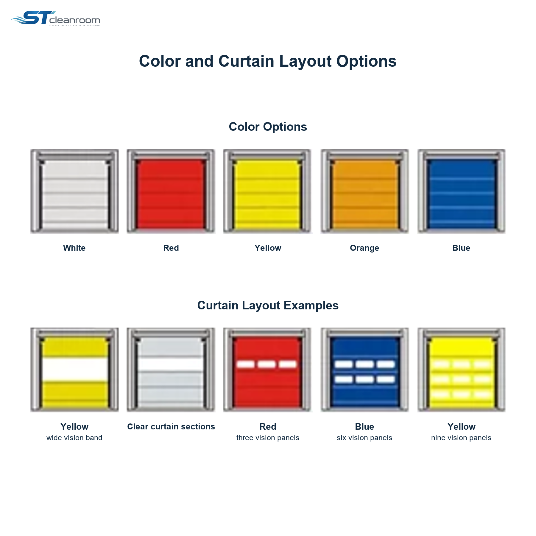 Cold Room Insulated Roll-Up Door — Color and curtain layout options