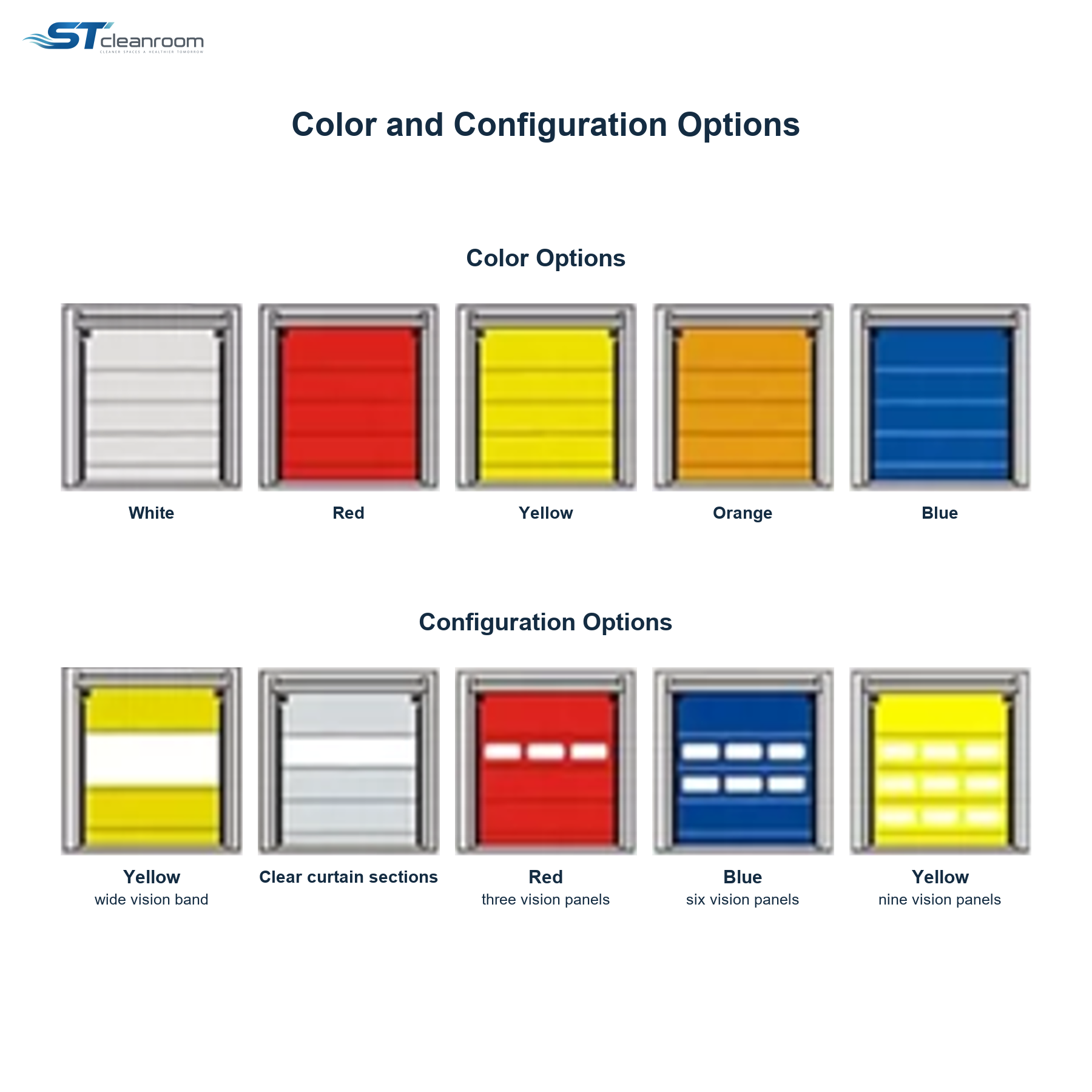 PVC High-Speed Roll-Up Door — Color and configuration options