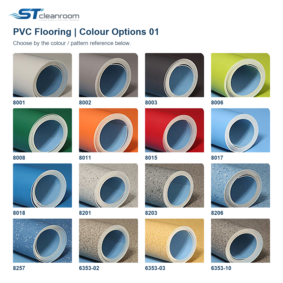 PVC Flooring (Roll) — PVC flooring colour options 01