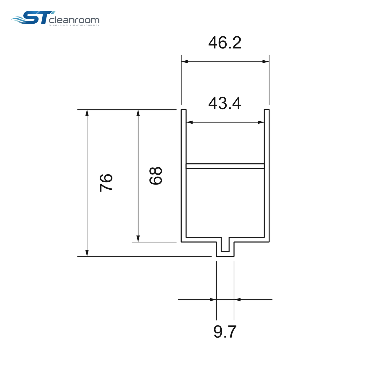 Adjustable U-Shaped Base — Adjustable base hollow profile dimensions