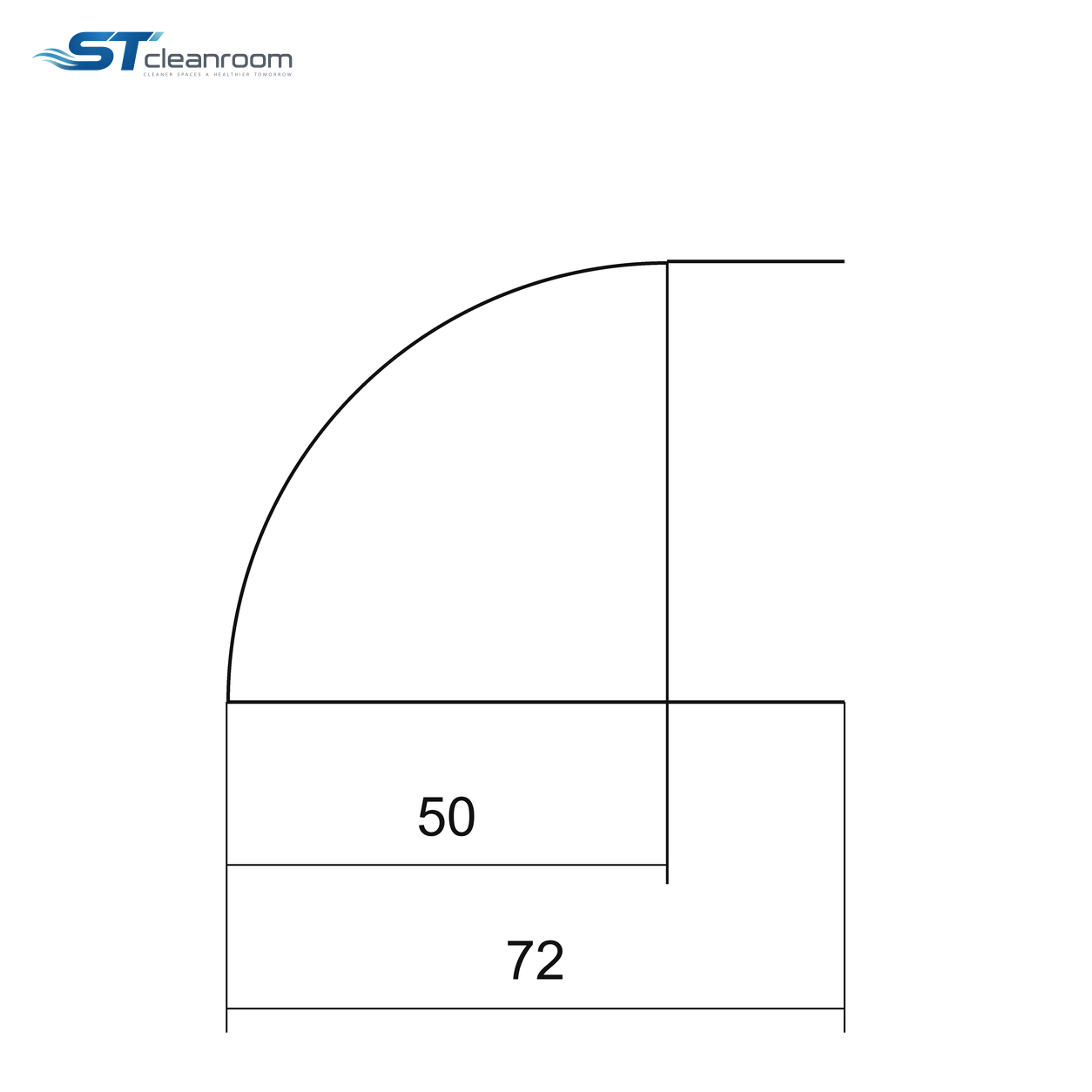 External Rounded Corner Post — External rounded corner profile cross-section dimensions