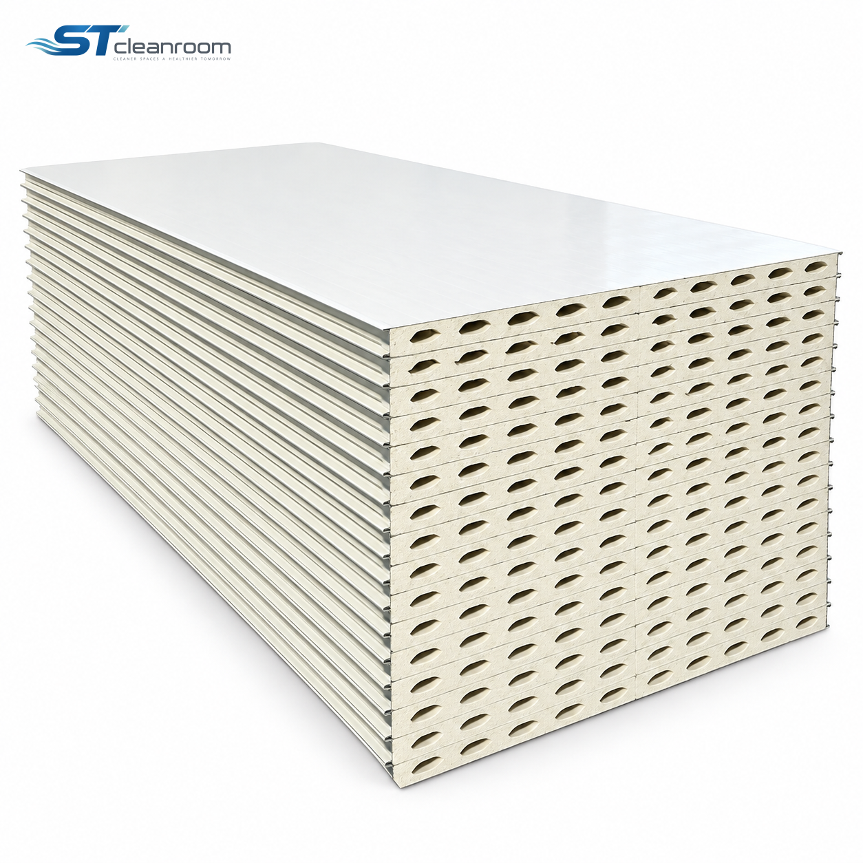 Machine-Made Magnesium Oxysulfate Sandwich Panel — Stacked machine-made magnesium oxysulfate sandwich panels