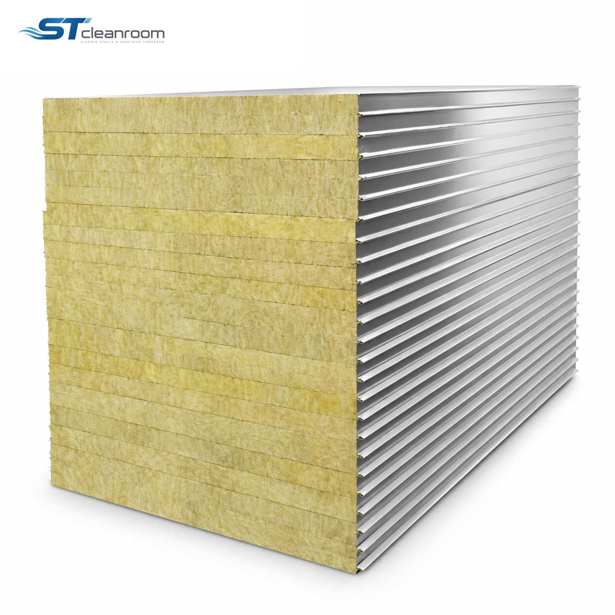 Machine-Made Rock Wool Sandwich Panel — Rock wool panel stack - side view