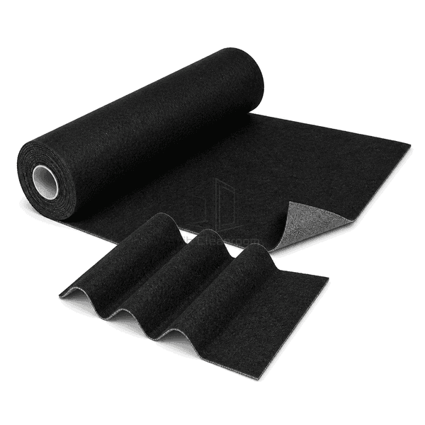 Close view of carbon-loaded surface and protective scrim