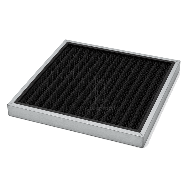 Horizontal full view of pleated activated carbon HVAC panel filter