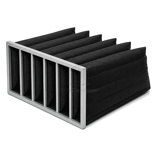 Horizontal full view of combination particulate and carbon bag filter