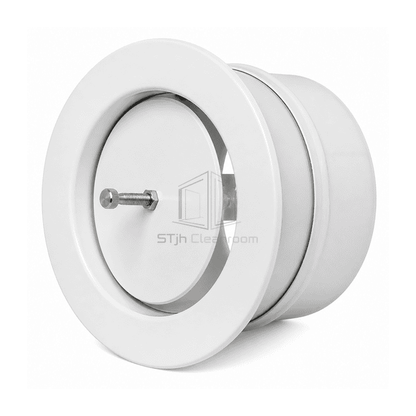Close view of adjustable annular gap lock nut and spring mounting clip