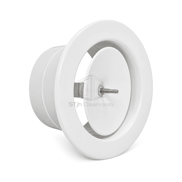 Side section showing threaded disc spindle crossbar and duct collar