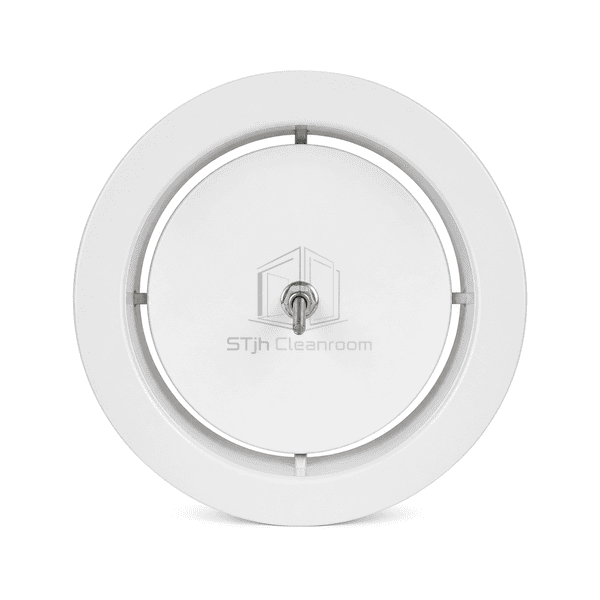 Straight front view of ceiling disc valve and annular opening