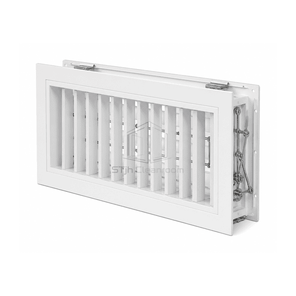 Long adjustable ventilation grille with concealed perimeter frame
