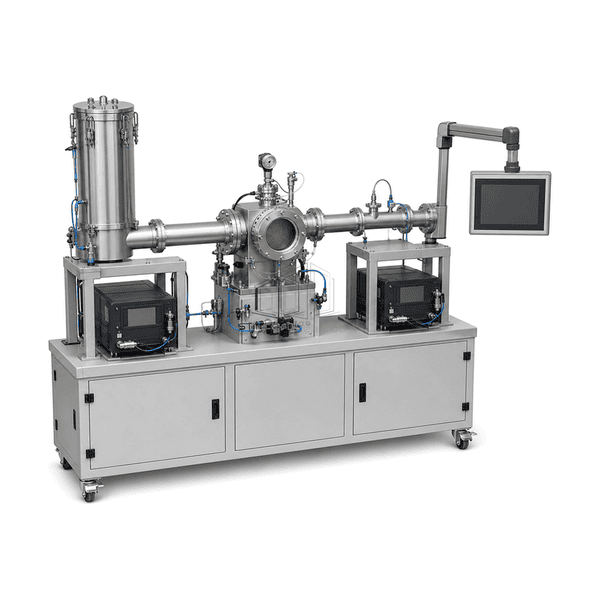 Air filter test bench in complete horizontal layout