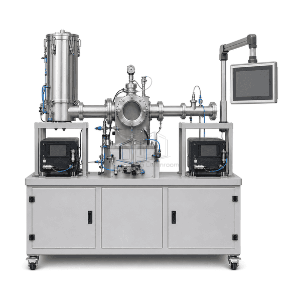 Air filter test bench full front view with specimen holder