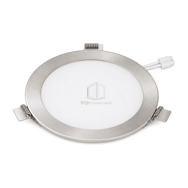 Horizontal high-angle view of the complete recessed air shower LED light