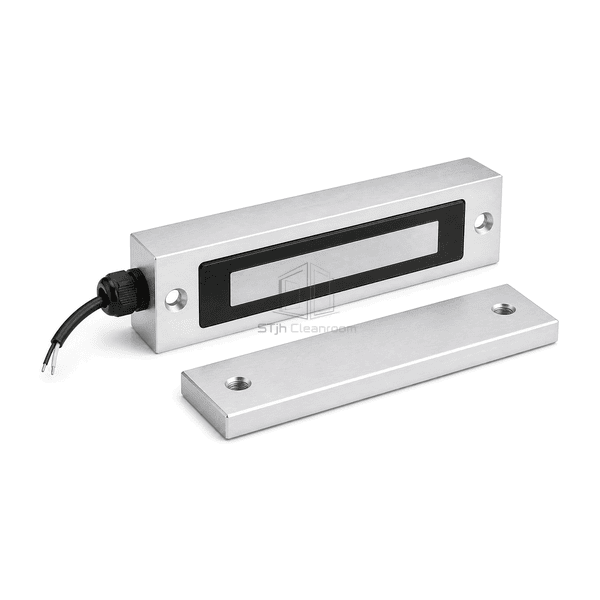 Side profile showing air shower magnetic lock and armature thickness