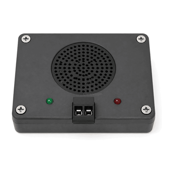 Horizontal high-angle view of the complete air shower speaker module