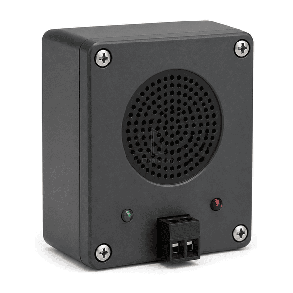 Oblique service view of the voice module terminal grille and enclosure joint