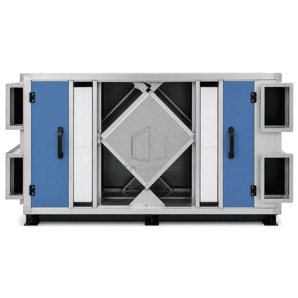 Front access-side view of packaged plate heat recovery unit