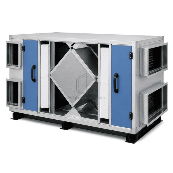Opposite-side complete view of air-to-air plate heat recovery cabinet