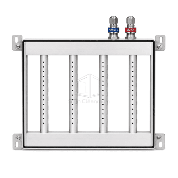 Front view of airflow sensing grid showing distributed duct sampling holes