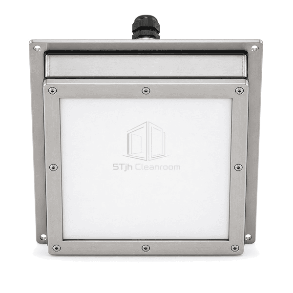 Room-side face of the airtight cleanroom light and flush optic