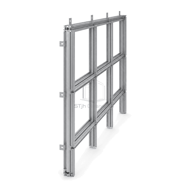 Side profile showing the hollow aluminum T-bar geometry