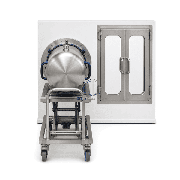 Front view of the fixed Alpha port and Beta door interface