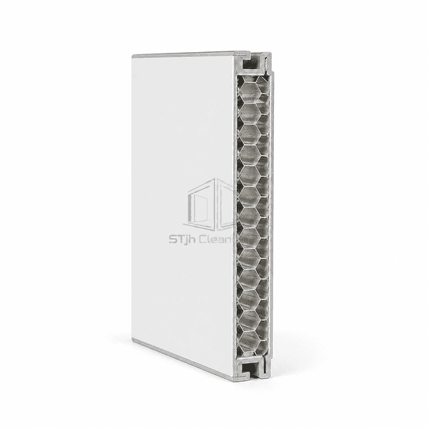 Side section showing the hexagonal aluminum honeycomb core