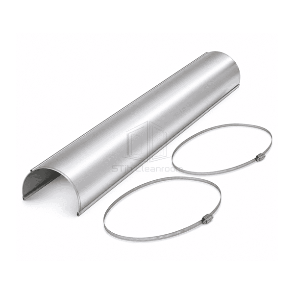 Horizontal formed aluminum jacketing around insulated duct