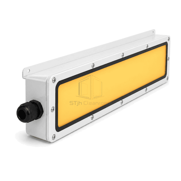 Side profile showing the sealed housing and amber LED board
