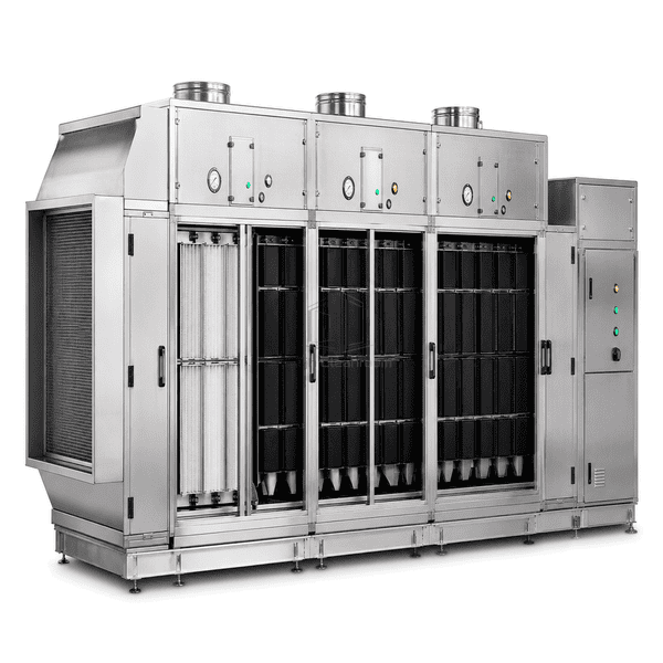 Wide modular AMC filtration system with multiple molecular media stages