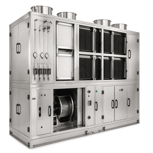AMC filtration system side view showing duct collars and service access