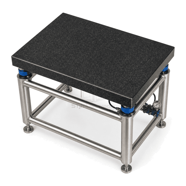 Elevated view of the continuous polished granite instrument surface