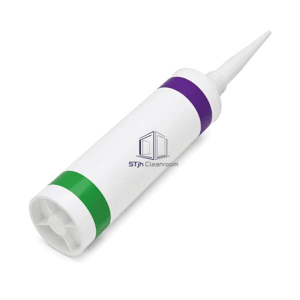 Rear three-quarter view of the antibacterial sealant cartridge showing the plunger base and outlet structure