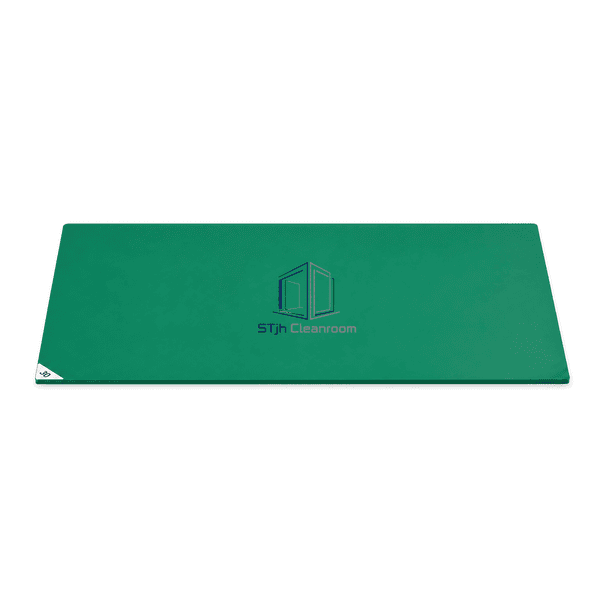 Antimicrobial cleanroom sticky mat laid flat with all four edges visible