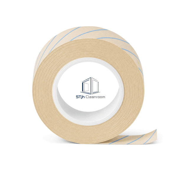Steam indicator tape roll standing upright with repeated diagonal bands visible