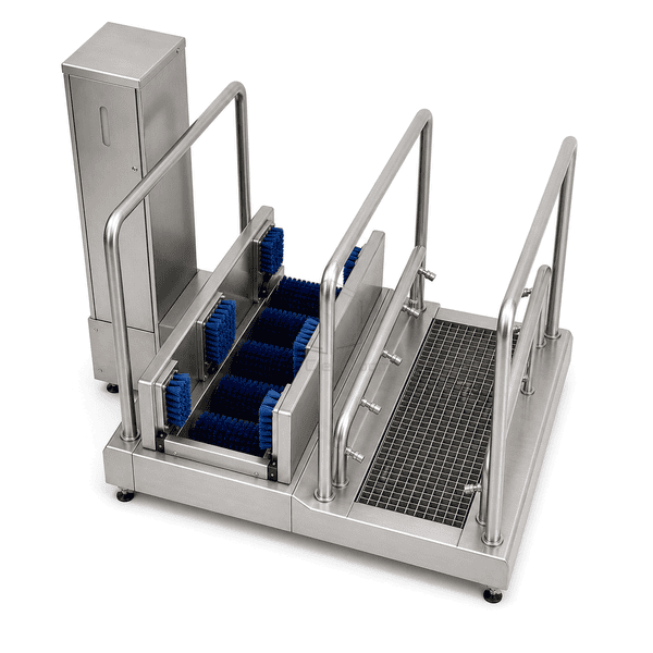 Top view of sole brush track and solution application zone