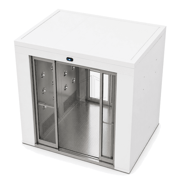 Overhead view of sliding-door pockets and the straight cleaning route