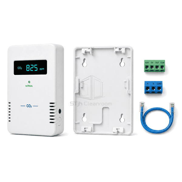 Horizontal arrangement of CO2 sensor, wall base and communication terminal