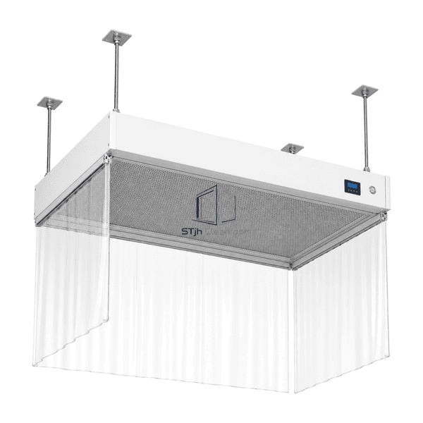 High-angle underside view of the full laminar flow diffuser area