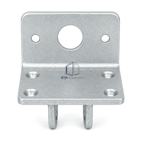 Front view showing the suspension bracket rod and fixing holes