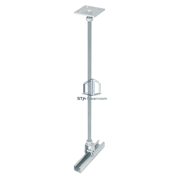Complete diagonal ceiling suspension rod with both end fittings visible