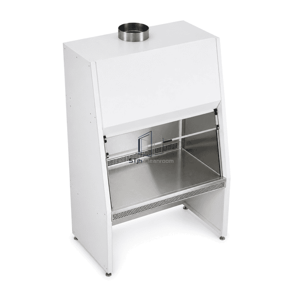 High-angle view of the removable stainless work tray