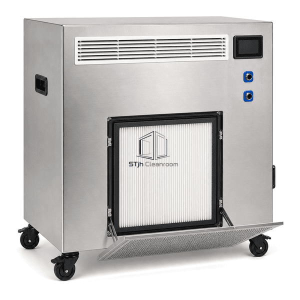 Cleanroom circulation unit sealed HEPA filter detail