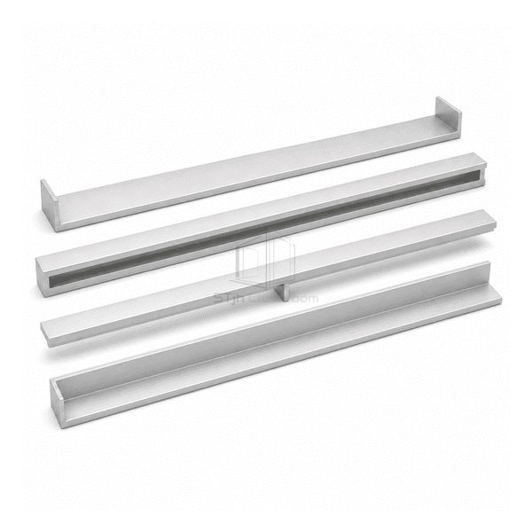 Horizontal arrangement of cleanroom aluminum channels and connector profiles