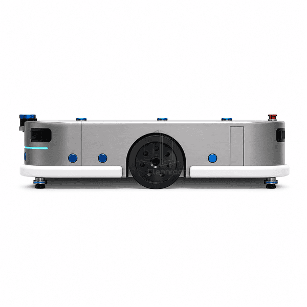 Cleanroom AMR in complete side profile with recessed drive wheel