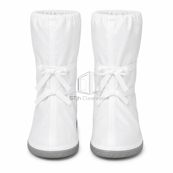 Mid-calf cleanroom overboots shown from the front