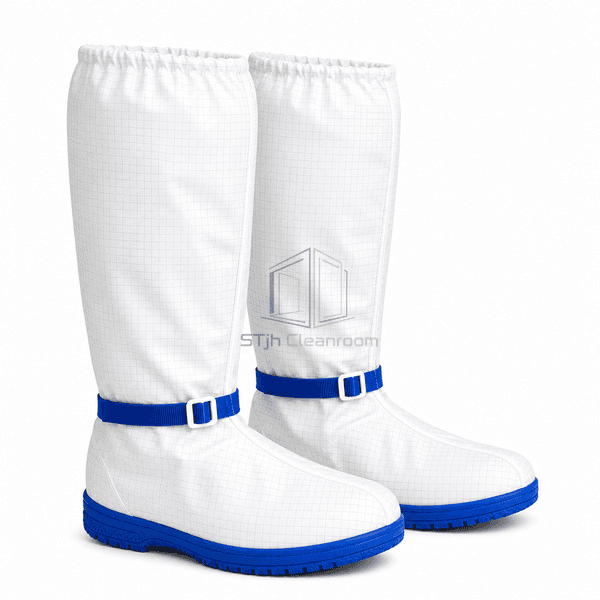 Side profile of reusable cleanroom boots with molded soles